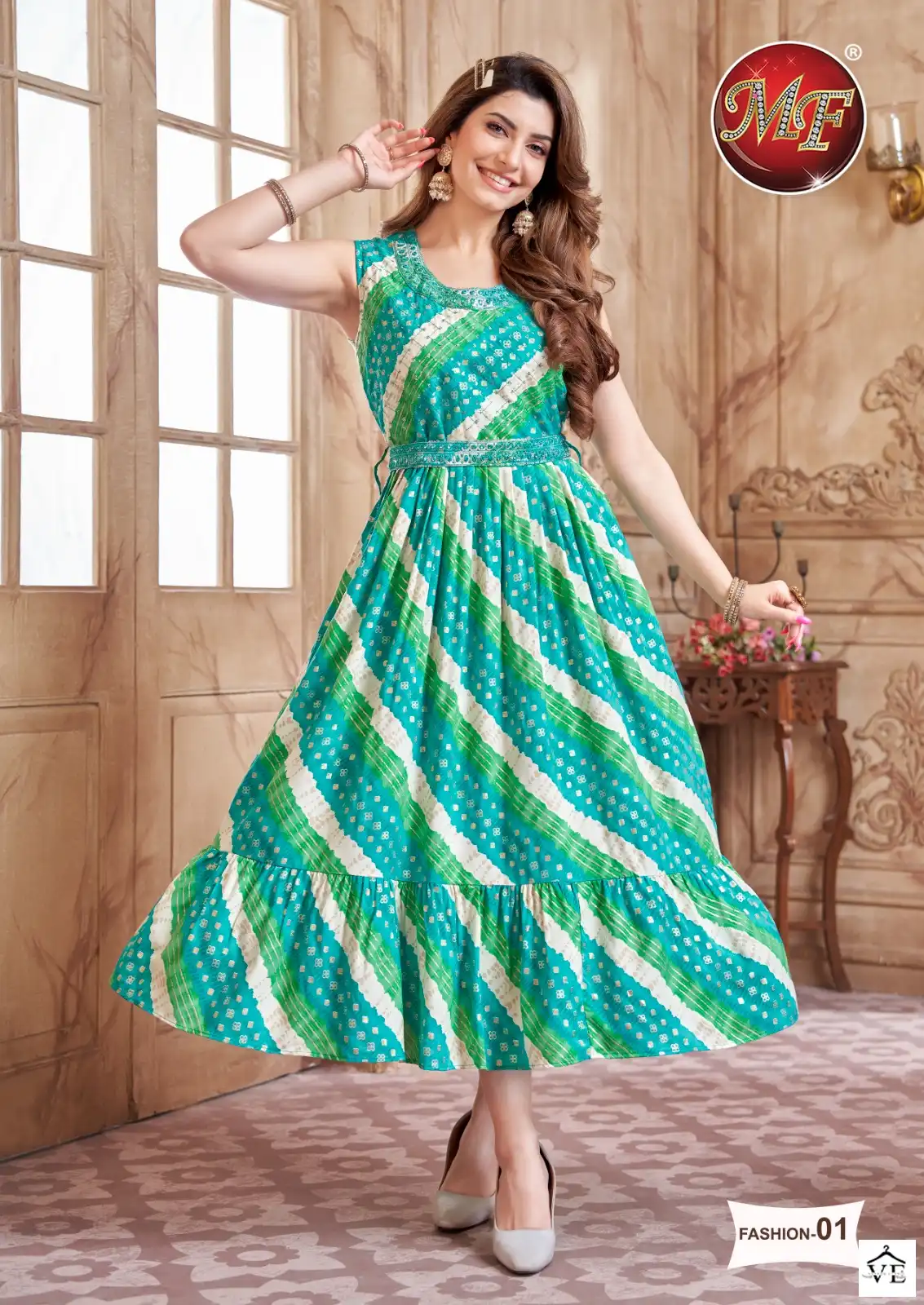 Vardan Ethnic Heavy Rayon Wholesale Frock Kurti Catalog — Wholesale Kurtis, MPA wholesale from Surat - Gallery Image 3