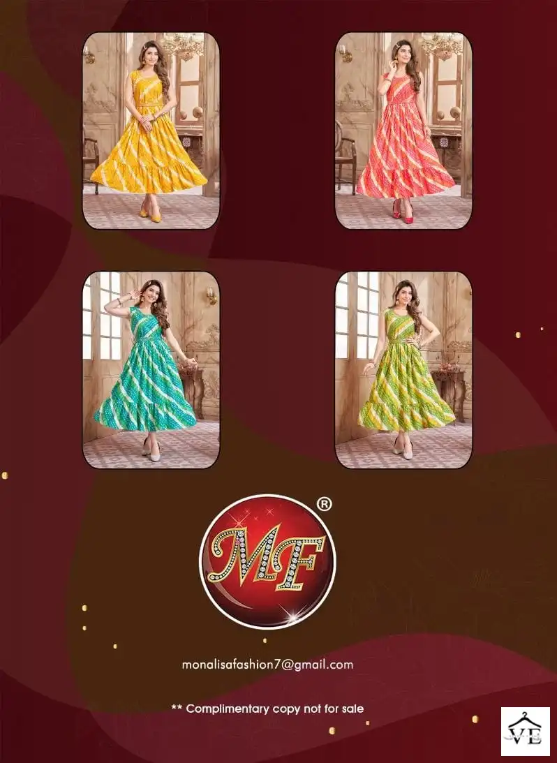 Vardan Ethnic Heavy Rayon Wholesale Frock Kurti Catalog — Wholesale Kurtis, MPA wholesale from Surat - Gallery Image 4