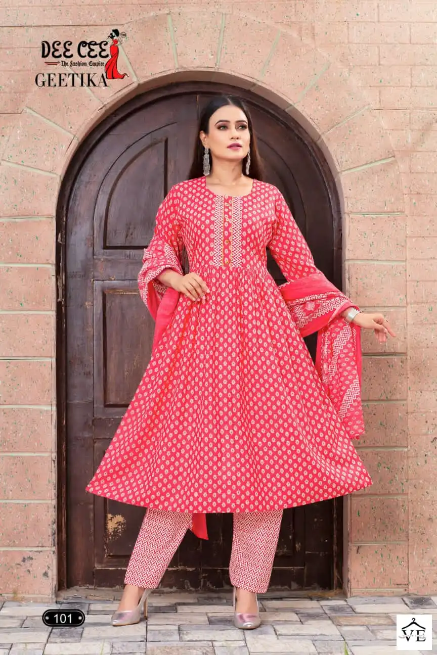 Vardan Ethnic Geetika Heavy Cotton Wholesale Readymade Salwar Suit Catalog — Wholesale Salwar Suits, MPA wholesale from Surat - Gallery Image 2