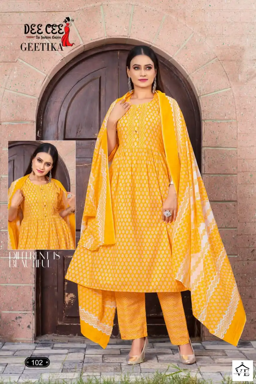 Vardan Ethnic Geetika Heavy Cotton Wholesale Readymade Salwar Suit Catalog — Wholesale Salwar Suits, MPA wholesale from Surat - Gallery Image 3
