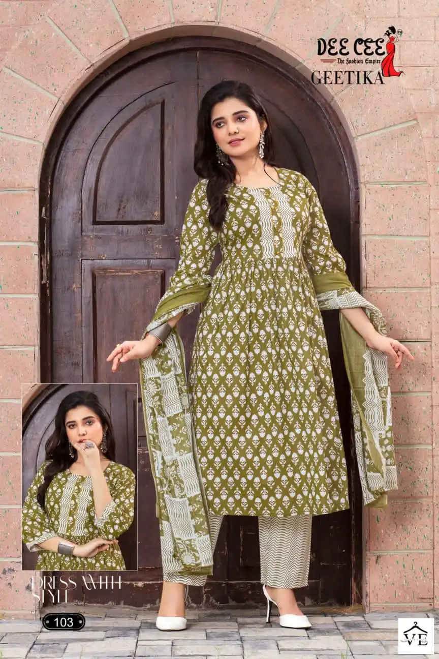 Vardan Ethnic Geetika Heavy Cotton Wholesale Readymade Salwar Suit Catalog — Wholesale Salwar Suits, MPA wholesale from Surat - Gallery Image 5