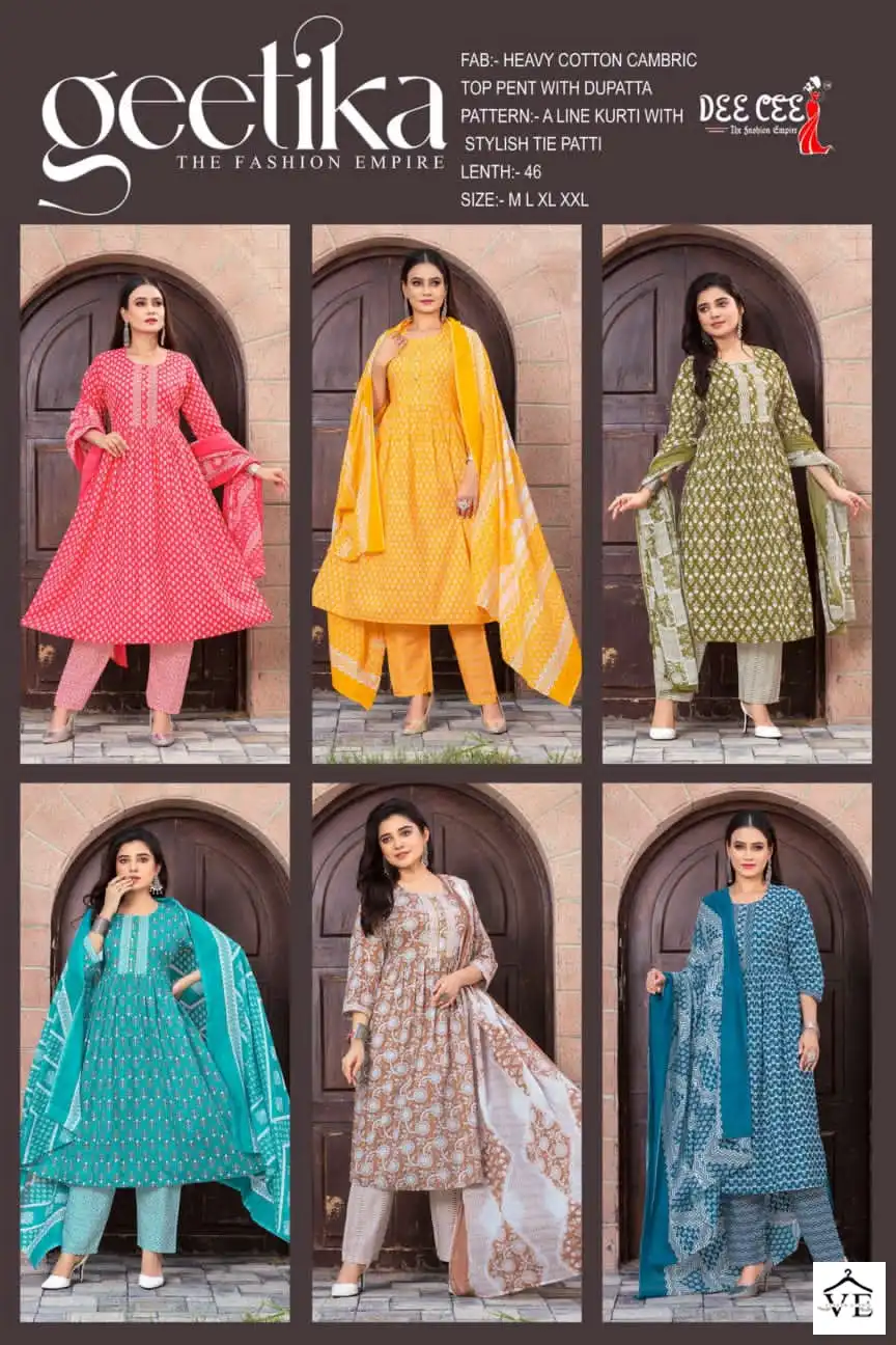 Vardan Ethnic Geetika Heavy Cotton Wholesale Readymade Salwar Suit Catalog — Wholesale Salwar Suits, MPA wholesale from Surat — view 7