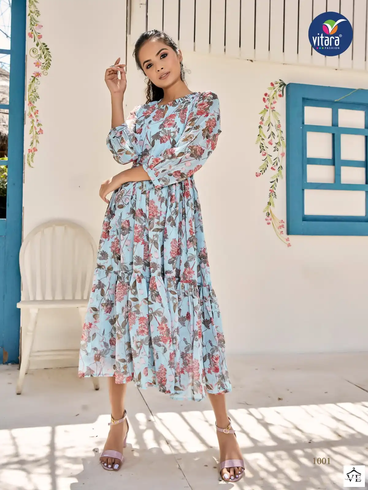 Vitara Fashion Georgia Georgette Tunic Wholesale Long Kurtis Catalog — Wholesale Kurtis, MPA wholesale from Surat - Gallery Image 2