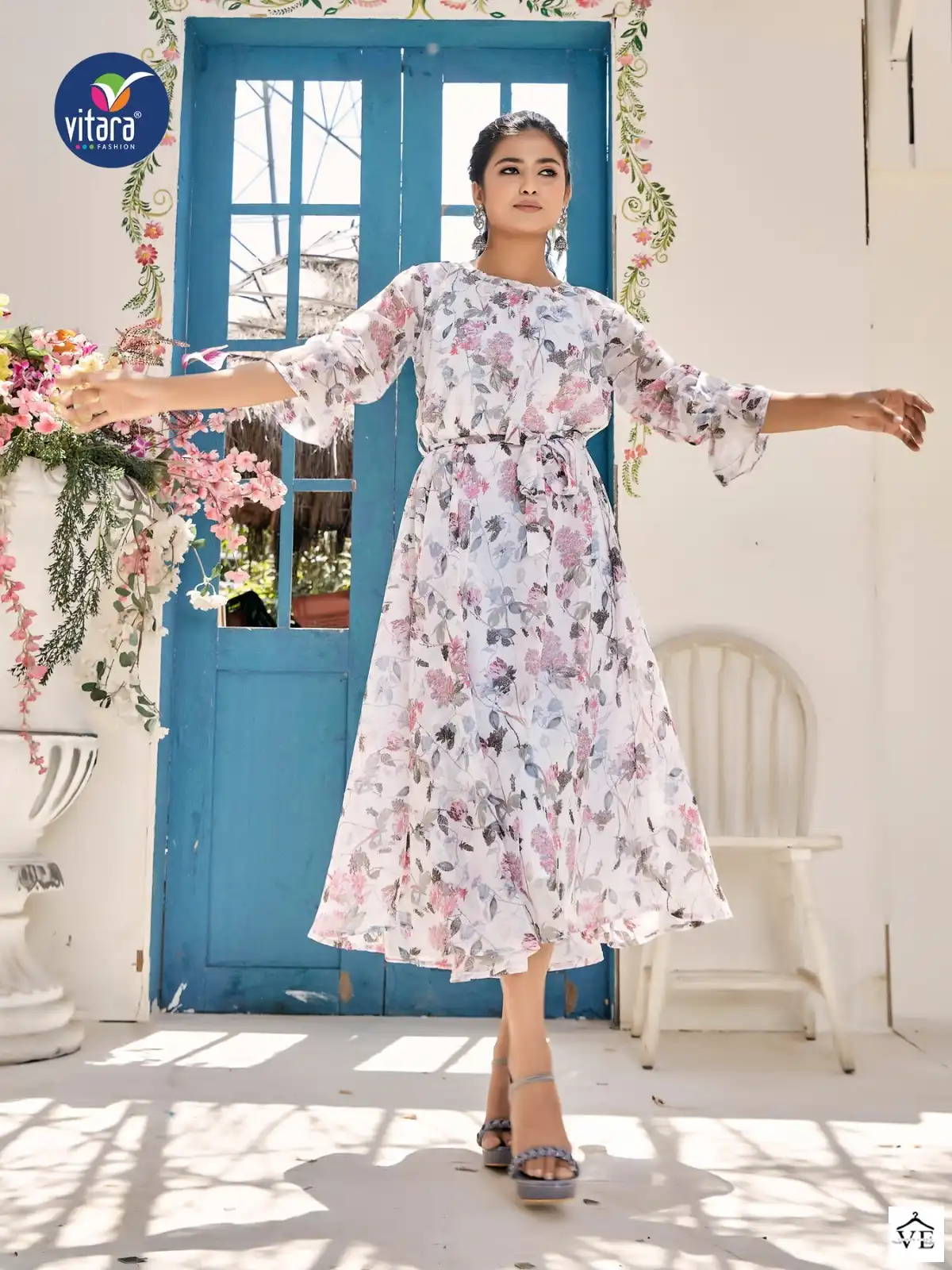 Vitara Fashion Georgia Georgette Tunic Wholesale Long Kurtis Catalog — Wholesale Kurtis, MPA wholesale from Surat - Gallery Image 3