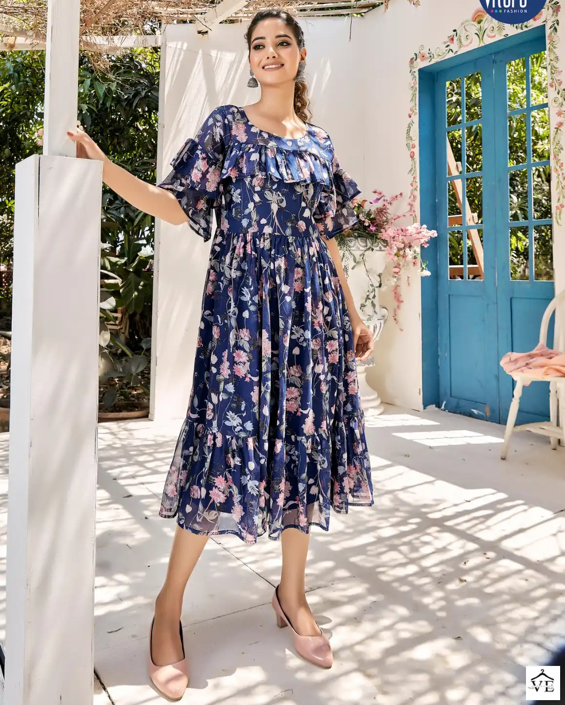 Vitara Fashion Georgia Georgette Tunic Wholesale Long Kurtis Catalog — Wholesale Kurtis, MPA wholesale from Surat — view 1