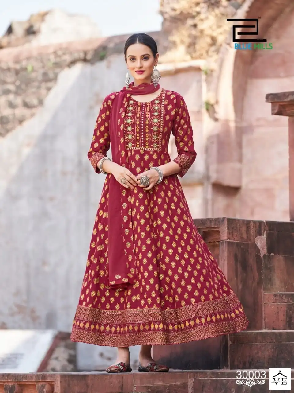 Blue Hills Glamour Vol 30 Rayon 14 Kg Wholesale Kurti With Dupatta Catalog — Wholesale Kurtis, MPA wholesale from Surat - Gallery Image 7