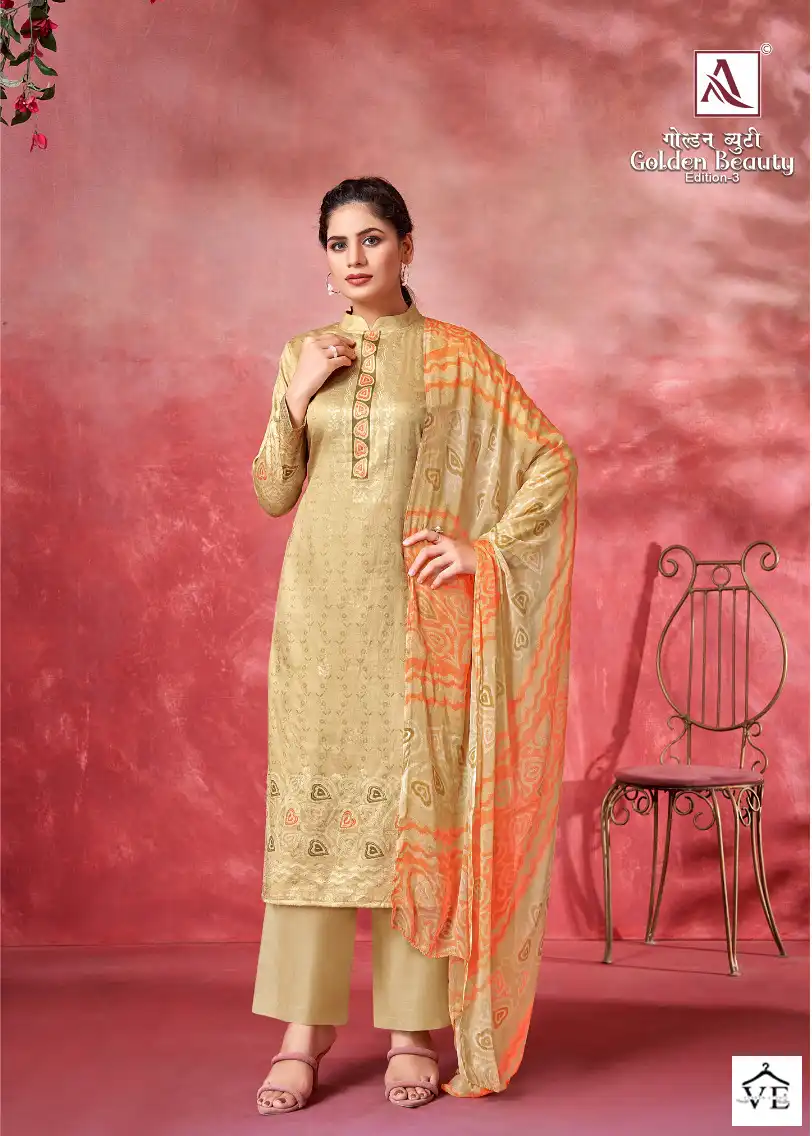 Alok Suits Golden Beauty Edition Vol 3 Jam Cotton Wholesale Salwar Suit Catalog — Wholesale Salwar Suits, MPA wholesale from Surat - Gallery Image 4