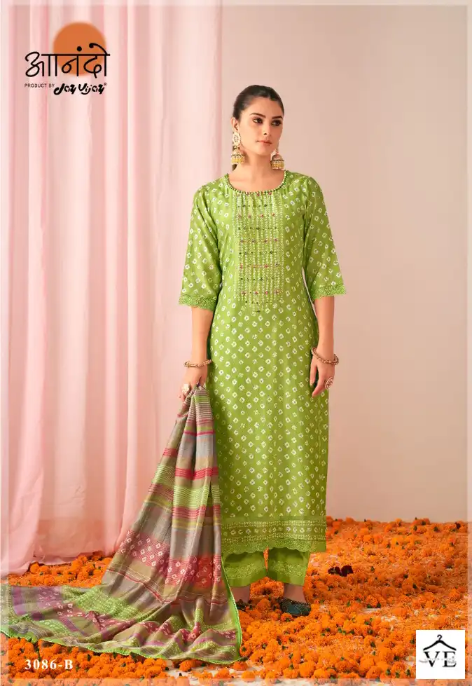 Jayvijay Gulika Pure Muslin Silk Wholesale Designer Salwar Suit Catalog — Wholesale Salwar Suits, MPA wholesale from Surat - Gallery Image 3