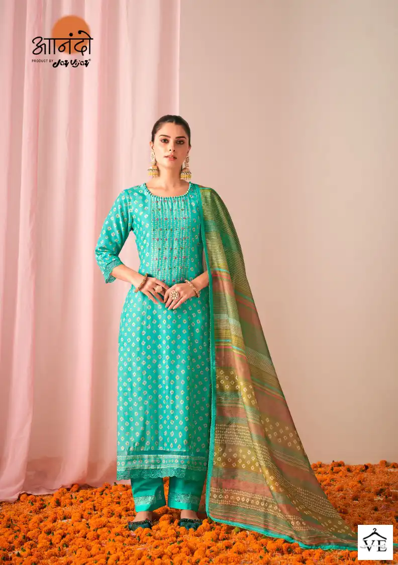 Jayvijay Gulika Pure Muslin Silk Wholesale Designer Salwar Suit Catalog — Wholesale Salwar Suits, MPA wholesale from Surat - Gallery Image 4