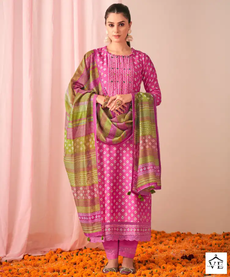 Jayvijay Gulika Pure Muslin Silk Wholesale Designer Salwar Suit Catalog — Wholesale Salwar Suits, MPA wholesale from Surat — view 1