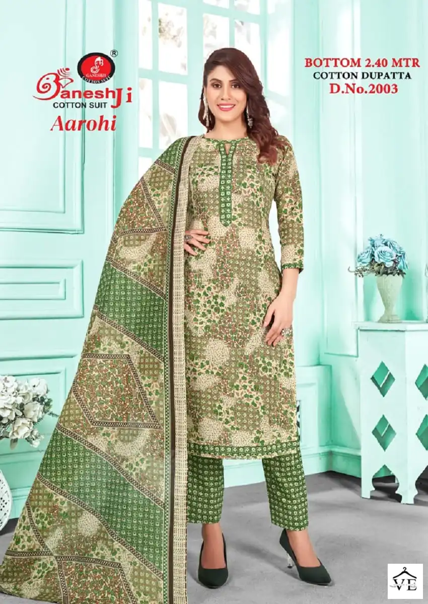Ganesh Aarohi Vol 2 Heavy Cotton Wholesale Salwar Suit Catalog — Wholesale Salwar Suits, MPA wholesale from Surat — view 9