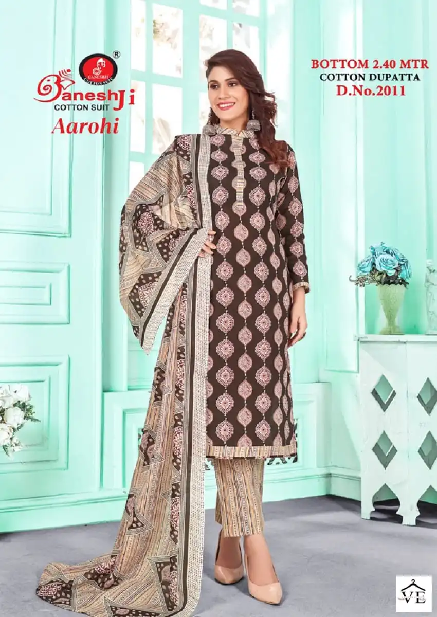 Ganesh Aarohi Vol 2 Heavy Cotton Wholesale Salwar Suit Catalog — Wholesale Salwar Suits, MPA wholesale from Surat — view 11