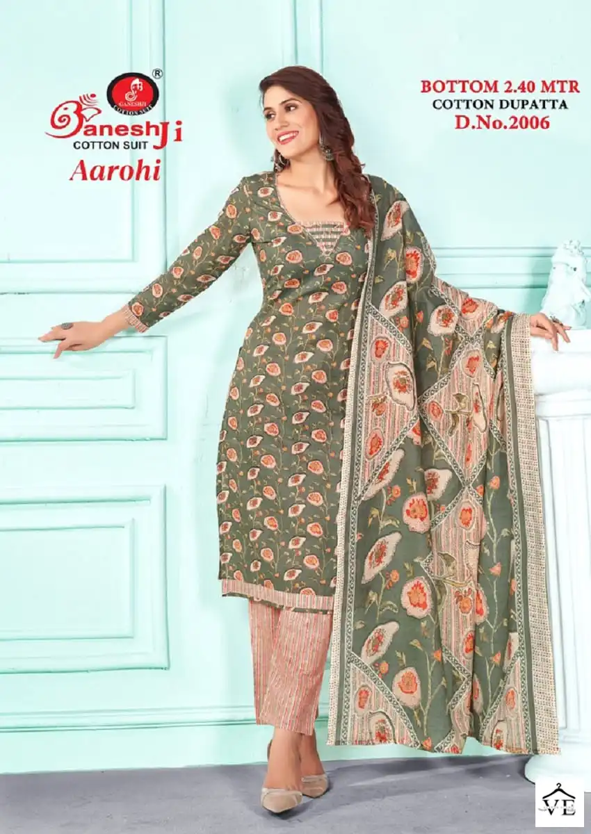 Ganesh Aarohi Vol 2 Heavy Cotton Wholesale Salwar Suit Catalog — Wholesale Salwar Suits, MPA wholesale from Surat — view 6