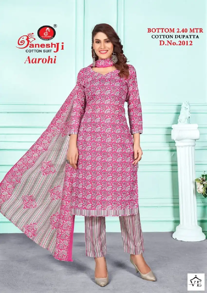 Ganesh Aarohi Vol 2 Heavy Cotton Wholesale Salwar Suit Catalog — Wholesale Salwar Suits, MPA wholesale from Surat — view 7