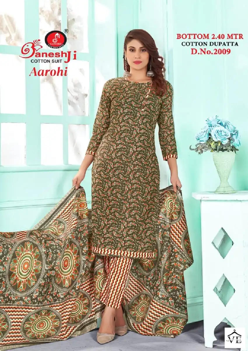 Ganesh Aarohi Vol 2 Heavy Cotton Wholesale Salwar Suit Catalog — Wholesale Salwar Suits, MPA wholesale from Surat — view 8