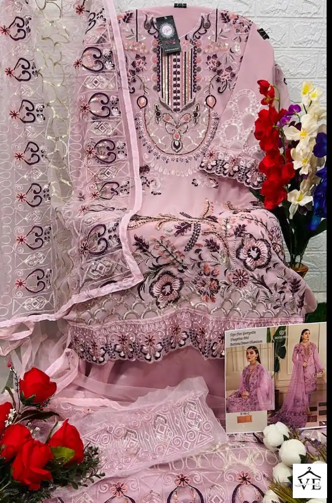Hoor Tex H 46 Faux Georgette Wholesale Pakistani Salwar Suit Catalog — Wholesale Salwar Suits, MPA wholesale from Surat - Gallery Image 10