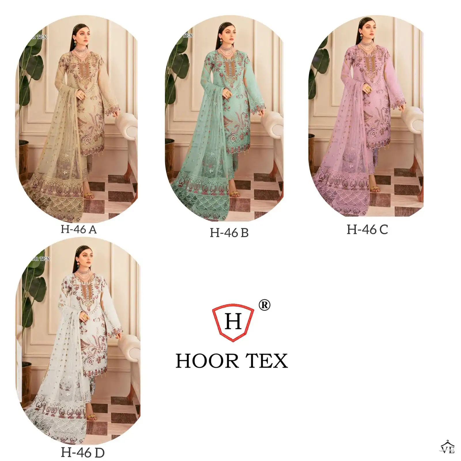 Hoor Tex H 46 Faux Georgette Wholesale Pakistani Salwar Suit Catalog — Wholesale Salwar Suits, MPA wholesale from Surat — view 13