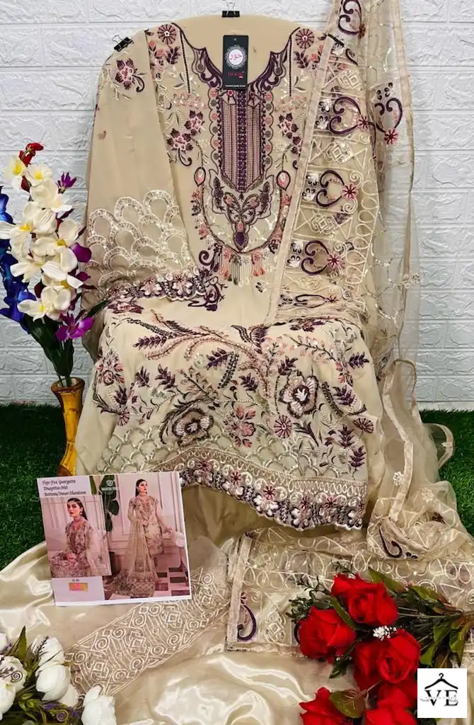 Hoor Tex H 46 Faux Georgette Wholesale Pakistani Salwar Suit Catalog — Wholesale Salwar Suits, MPA wholesale from Surat - Gallery Image 5