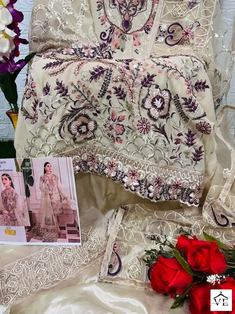 Hoor Tex H 46 Faux Georgette Wholesale Pakistani Salwar Suit Catalog — Wholesale Salwar Suits, MPA wholesale from Surat - Gallery Image 6