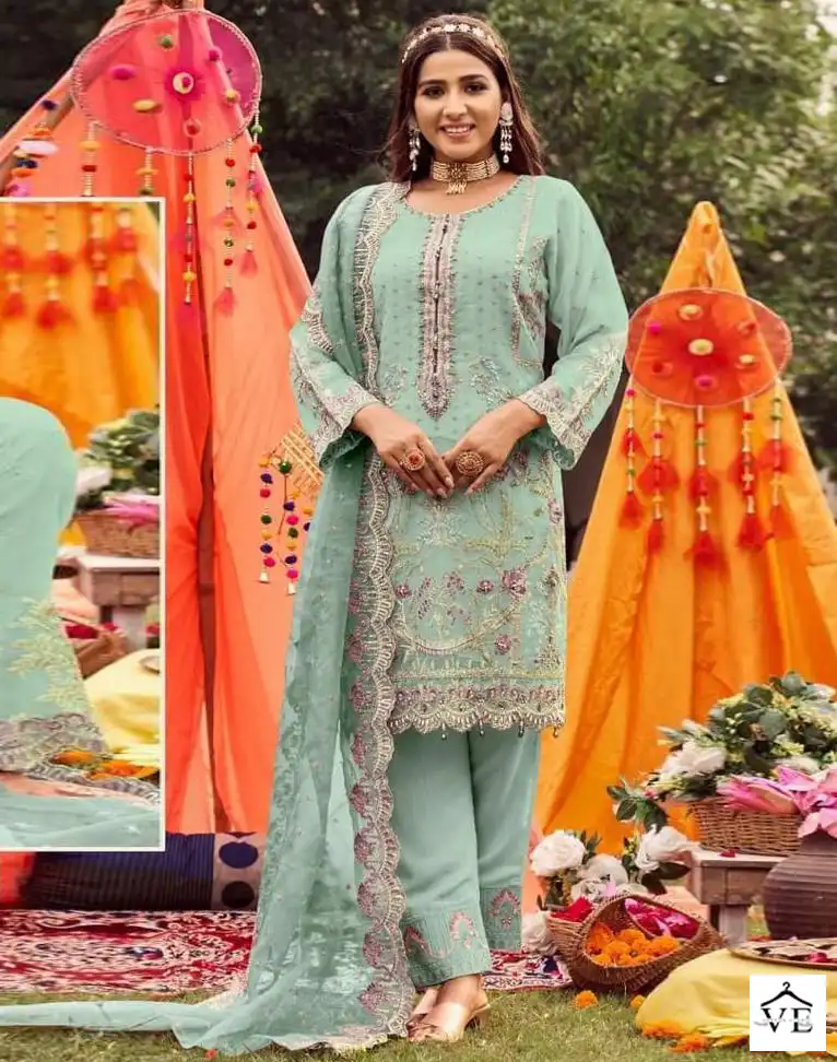 Hoor Tex H 53 Heavy Organza Wholesale Pakistani Salwar Suit Catalog — Wholesale Salwar Suits, MPA wholesale from Surat - Gallery Image 3