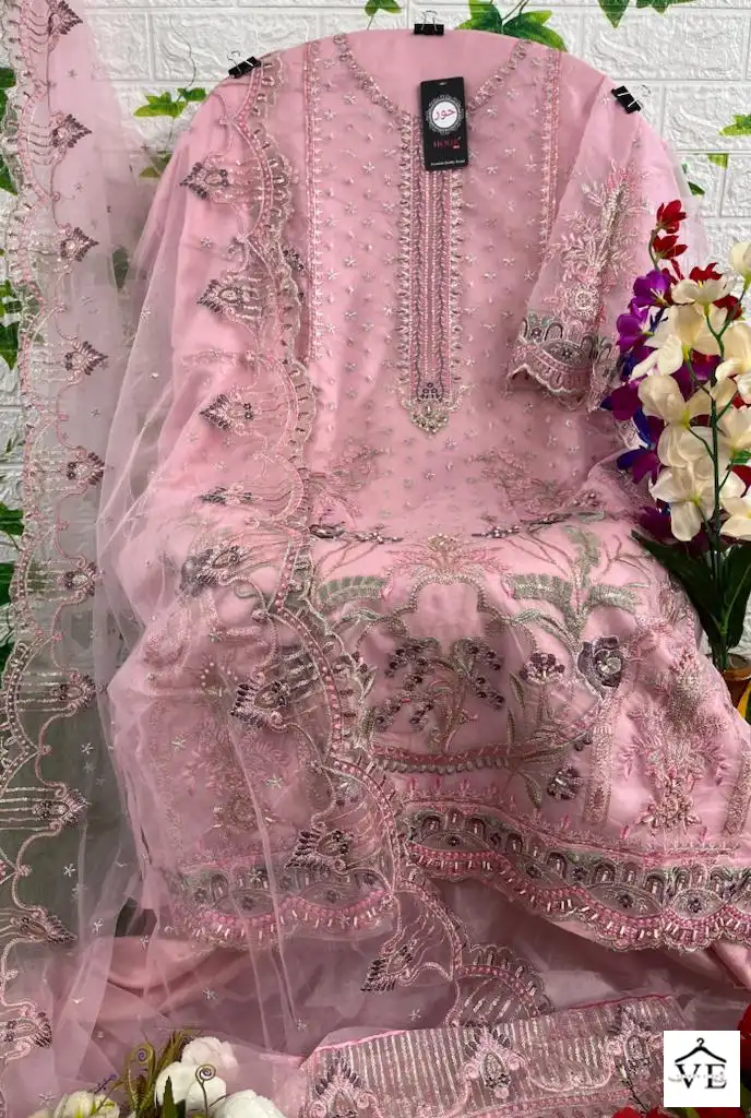 Hoor Tex H 53 Heavy Organza Wholesale Pakistani Salwar Suit Catalog — Wholesale Salwar Suits, MPA wholesale from Surat - Gallery Image 4