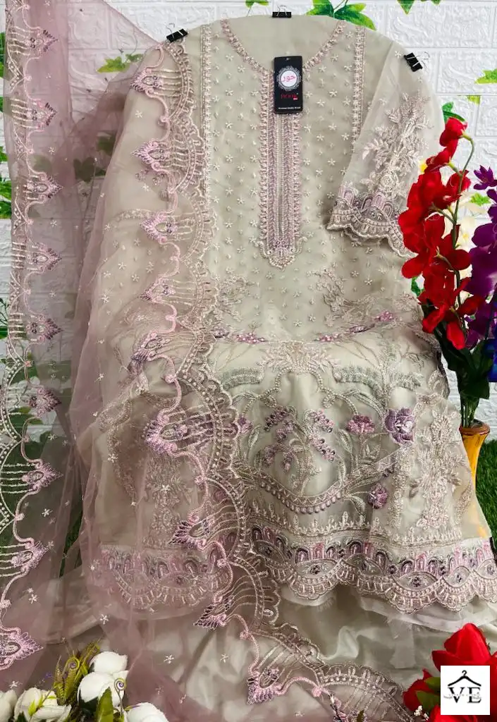 Hoor Tex H 53 Heavy Organza Wholesale Pakistani Salwar Suit Catalog — Wholesale Salwar Suits, MPA wholesale from Surat - Gallery Image 6