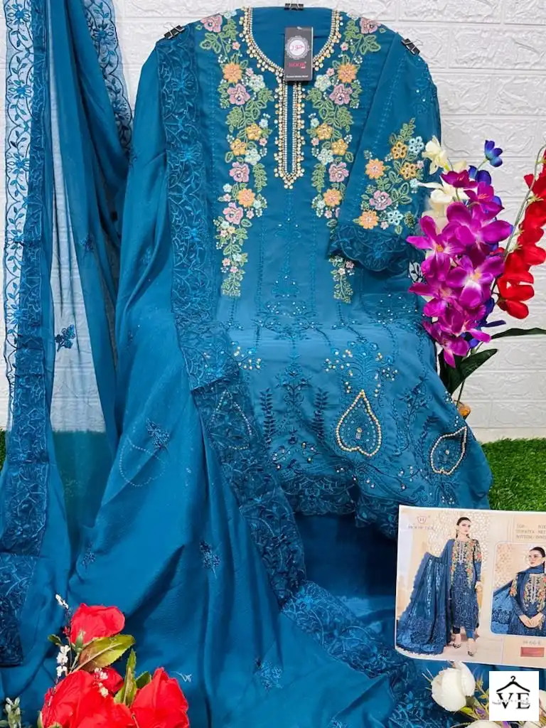 Hoor Tex H 66 Heavy Georgette Wholesale Pakistani Salwar Suit Catalog — Wholesale Salwar Suits, MPA wholesale from Surat - Gallery Image 3