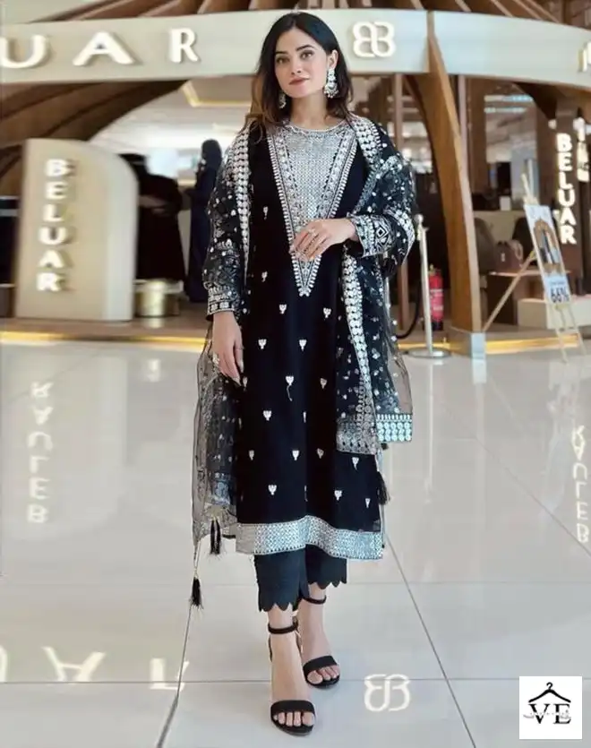 Hoor Tex H-84 Faux Georgette Wholesale Pakistani Salwar Suit — Wholesale Salwar Suits, MPA wholesale from Surat — view 1