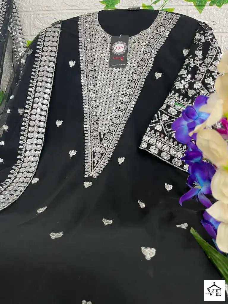 Hoor Tex H-84 Faux Georgette Wholesale Pakistani Salwar Suit — Wholesale Salwar Suits, MPA wholesale from Surat - Gallery Image 2
