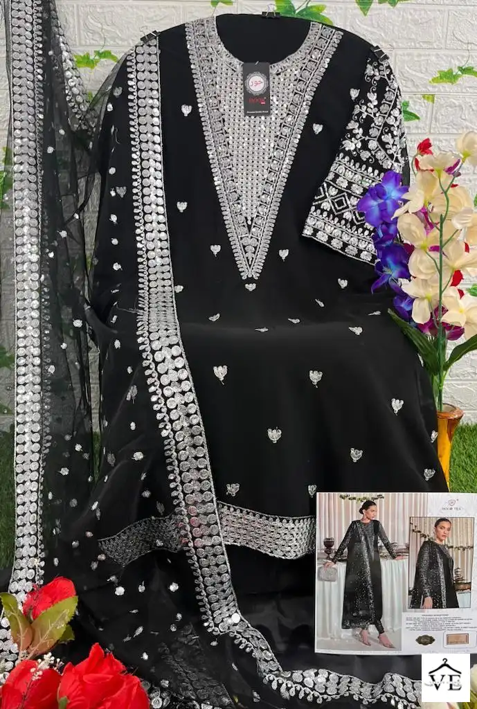 Hoor Tex H-84 Faux Georgette Wholesale Pakistani Salwar Suit — Wholesale Salwar Suits, MPA wholesale from Surat — view 3