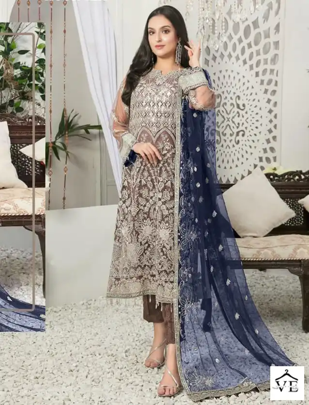 Hoor Tex H 94 Heavy Net Wholesale Pakistani Salwar Suit Catalog — Wholesale Salwar Suits, MPA wholesale from Surat - Gallery Image 2
