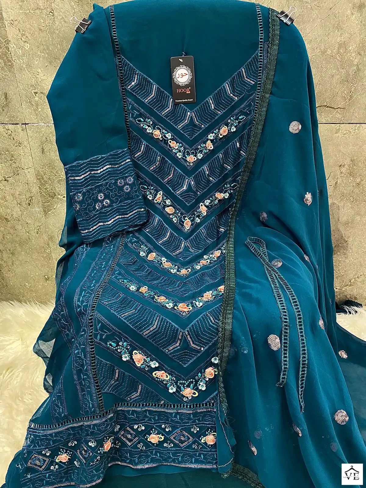 Hoor Tex H 96 Faux Georgette Wholesale Pakistani Salwar Suit Catalog — Wholesale Salwar Suits, MPA wholesale from Surat - Gallery Image 11