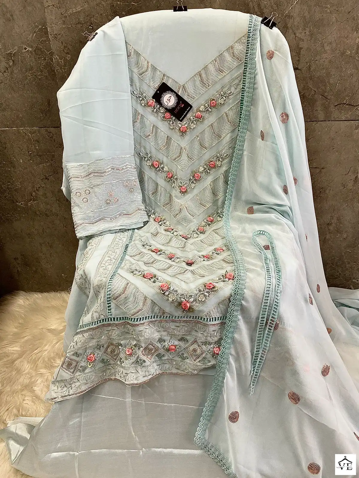 Hoor Tex H 96 Faux Georgette Wholesale Pakistani Salwar Suit Catalog — Wholesale Salwar Suits, MPA wholesale from Surat - Gallery Image 13