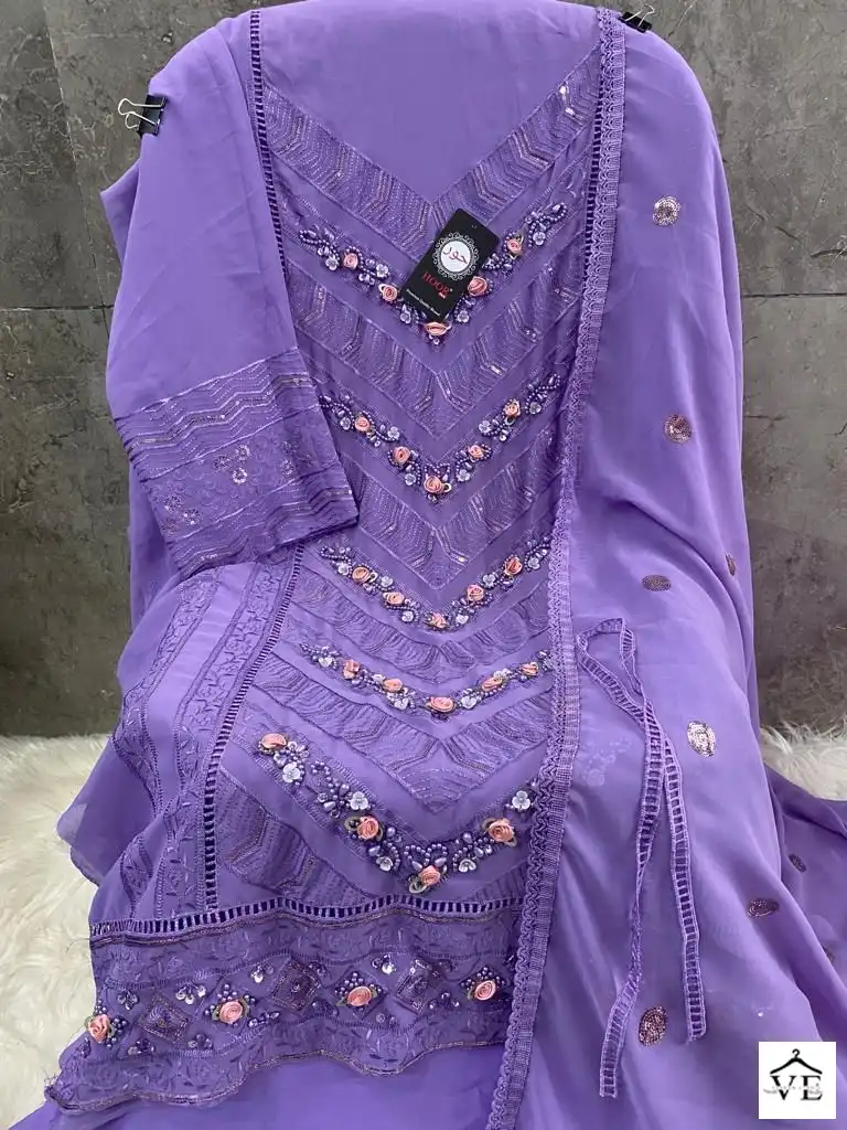 Hoor Tex H 96 Faux Georgette Wholesale Pakistani Salwar Suit Catalog — Wholesale Salwar Suits, MPA wholesale from Surat - Gallery Image 15