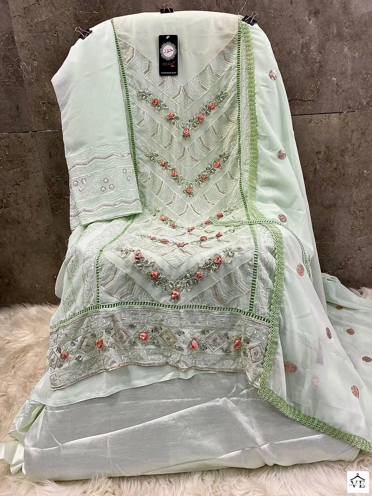 Hoor Tex H 96 Faux Georgette Wholesale Pakistani Salwar Suit Catalog — Wholesale Salwar Suits, MPA wholesale from Surat - Gallery Image 17