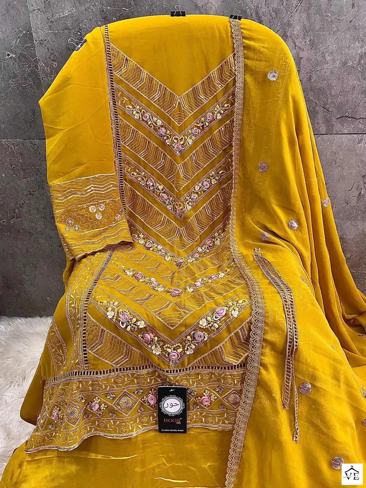 Hoor Tex H 96 Faux Georgette Wholesale Pakistani Salwar Suit Catalog — Wholesale Salwar Suits, MPA wholesale from Surat - Gallery Image 7