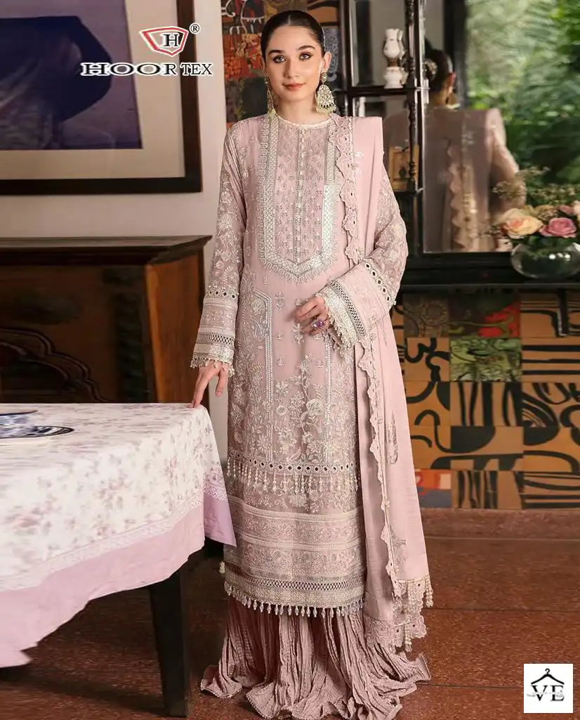 Hoor Tex H 99 Faux Georgette Wholesale Pakistani Salwar Suit Catalog — Wholesale Salwar Suits, MPA wholesale from Surat — view 1