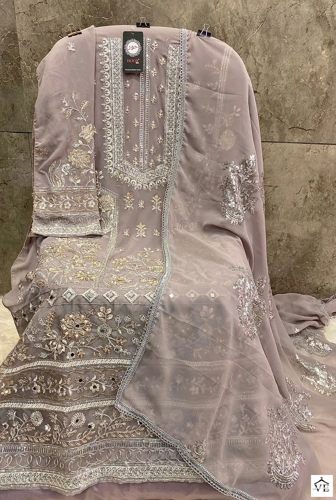 Hoor Tex H 99 Faux Georgette Wholesale Pakistani Salwar Suit Catalog — Wholesale Salwar Suits, MPA wholesale from Surat - Gallery Image 4