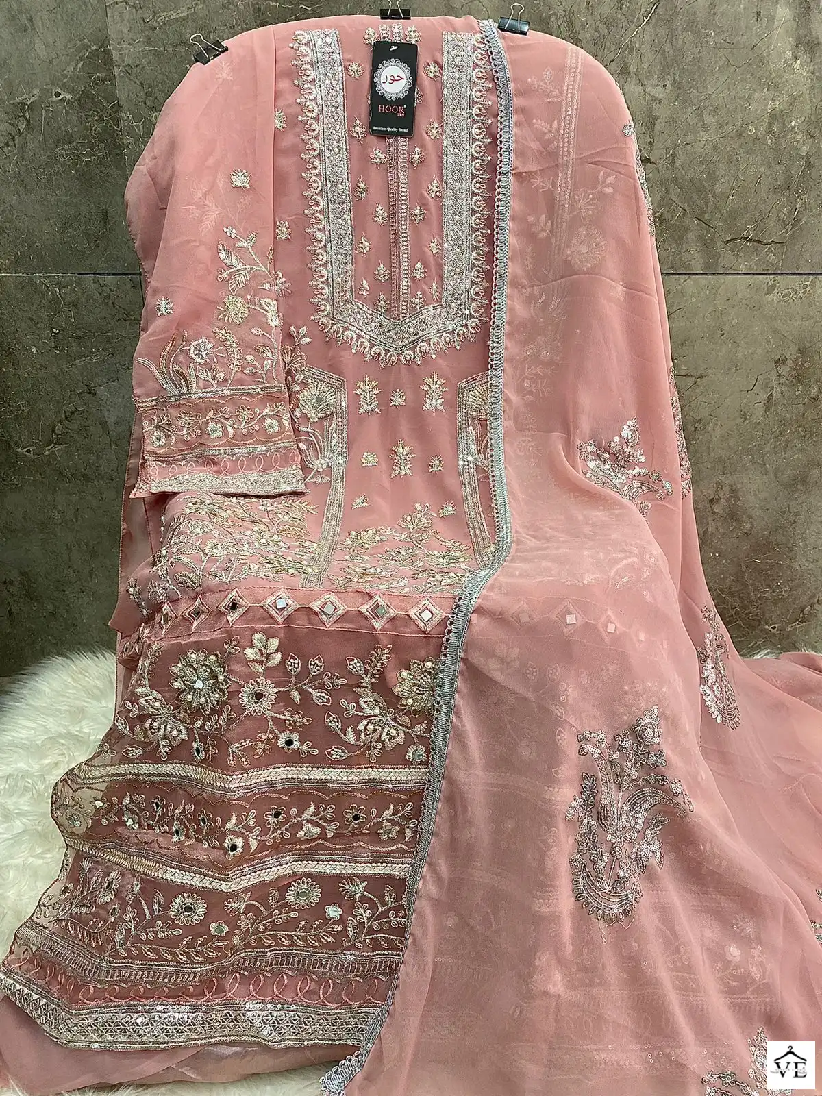 Hoor Tex H 99 Faux Georgette Wholesale Pakistani Salwar Suit Catalog — Wholesale Salwar Suits, MPA wholesale from Surat - Gallery Image 5