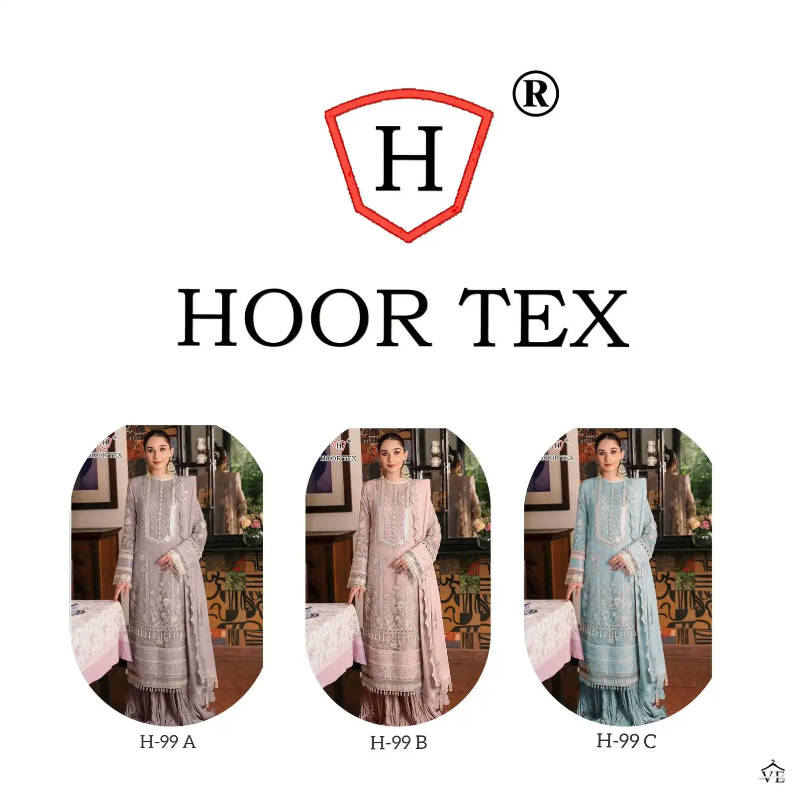 Hoor Tex H 99 Faux Georgette Wholesale Pakistani Salwar Suit Catalog — Wholesale Salwar Suits, MPA wholesale from Surat — view 7