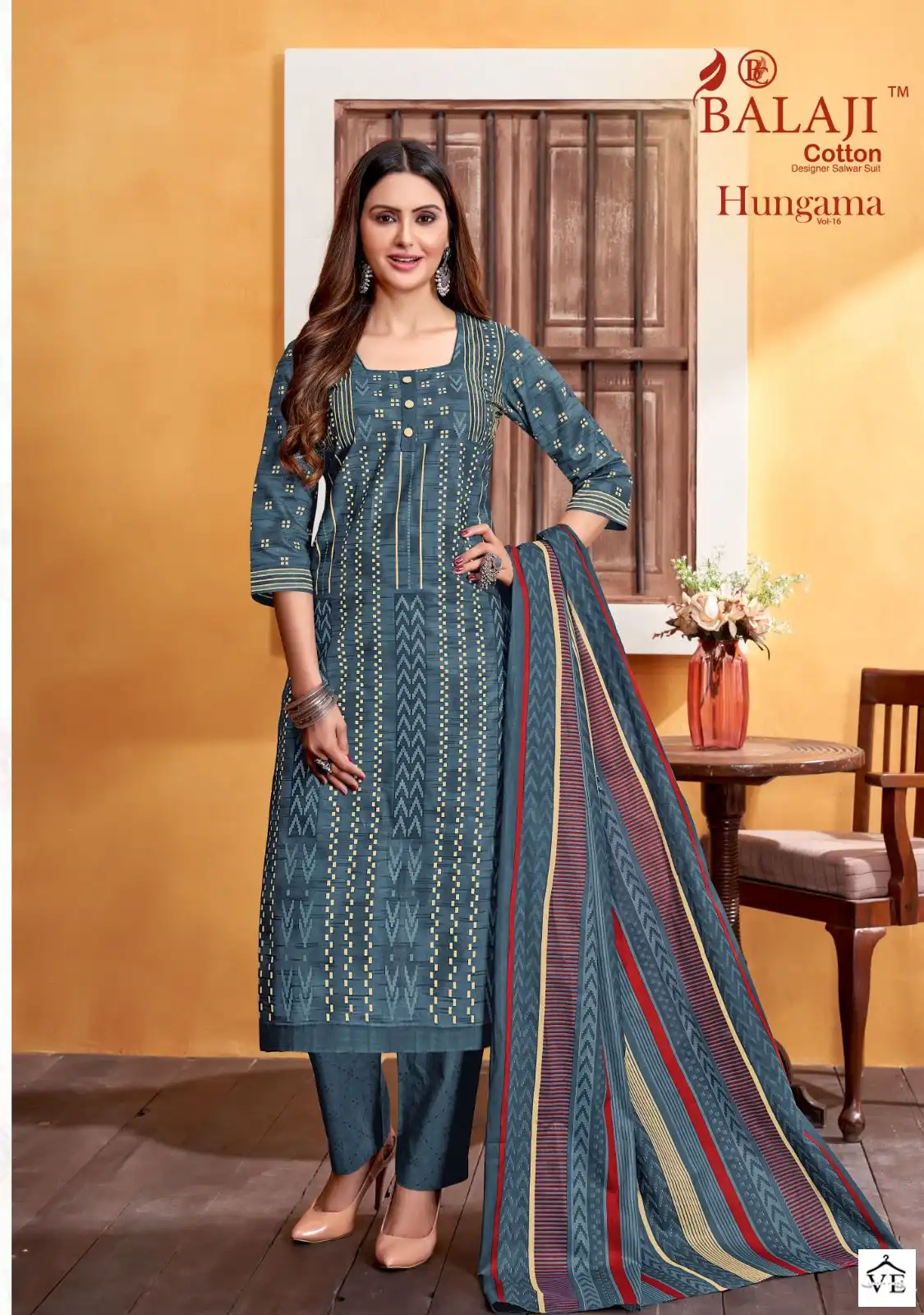 Balaji Hangama Vol 16 Cotton Wholesale Salwar Suit Catalog — Wholesale Salwar Suits, MPA wholesale from Surat - Gallery Image 2