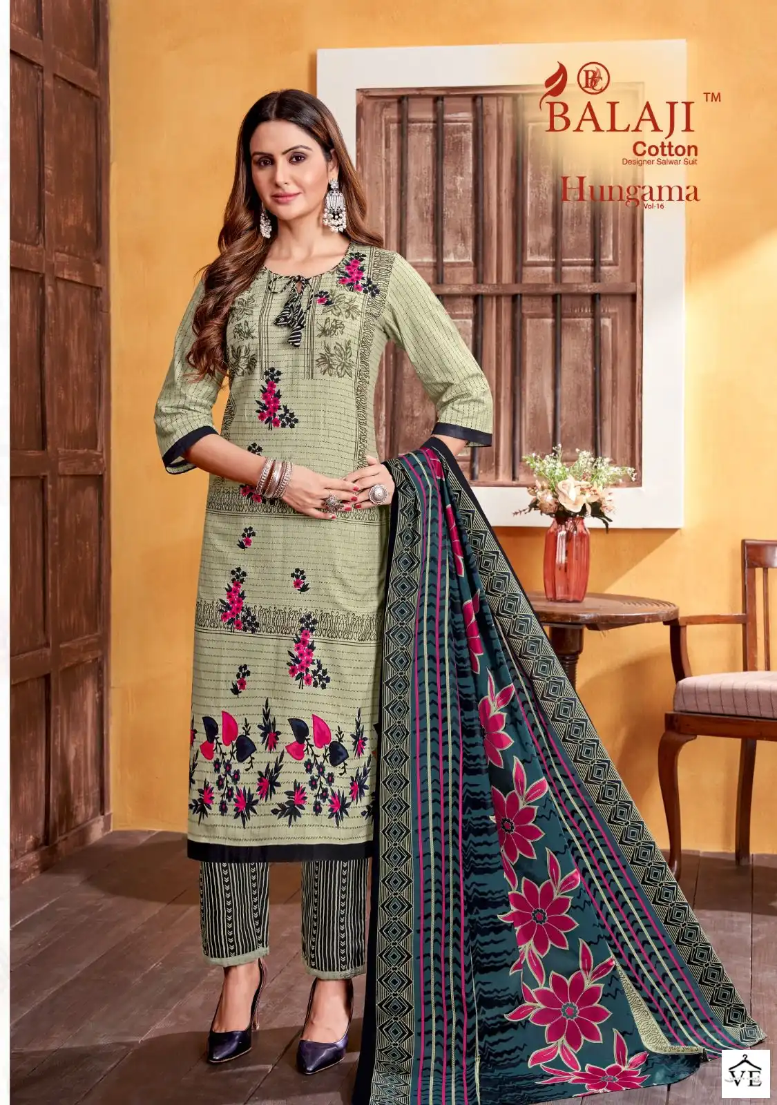 Balaji Hangama Vol 16 Cotton Wholesale Salwar Suit Catalog — Wholesale Salwar Suits, MPA wholesale from Surat - Gallery Image 3