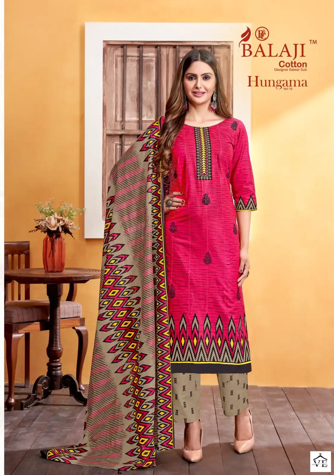 Balaji Hangama Vol 16 Cotton Wholesale Salwar Suit Catalog — Wholesale Salwar Suits, MPA wholesale from Surat - Gallery Image 4