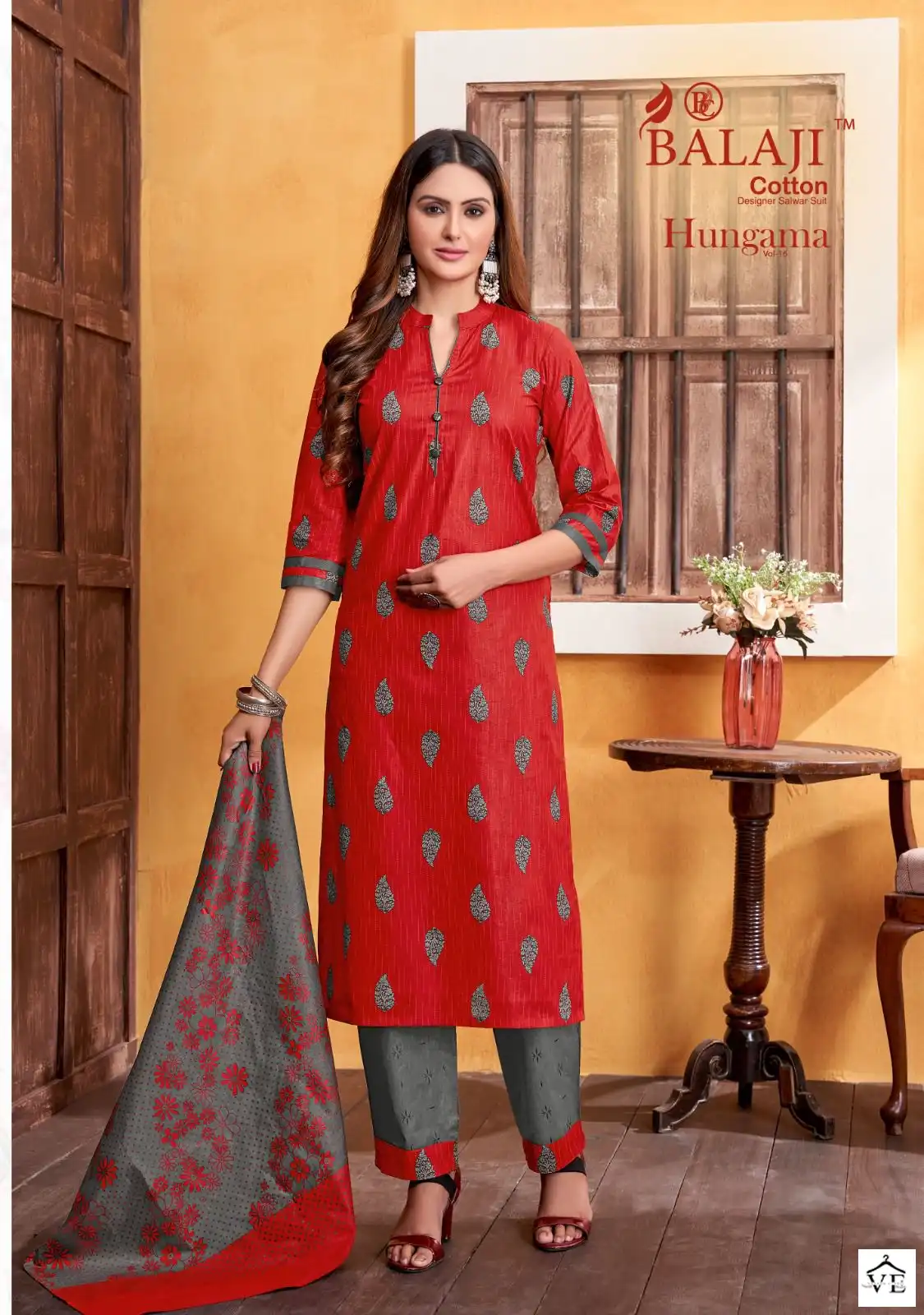 Balaji Hangama Vol 16 Cotton Wholesale Salwar Suit Catalog — Wholesale Salwar Suits, MPA wholesale from Surat - Gallery Image 8