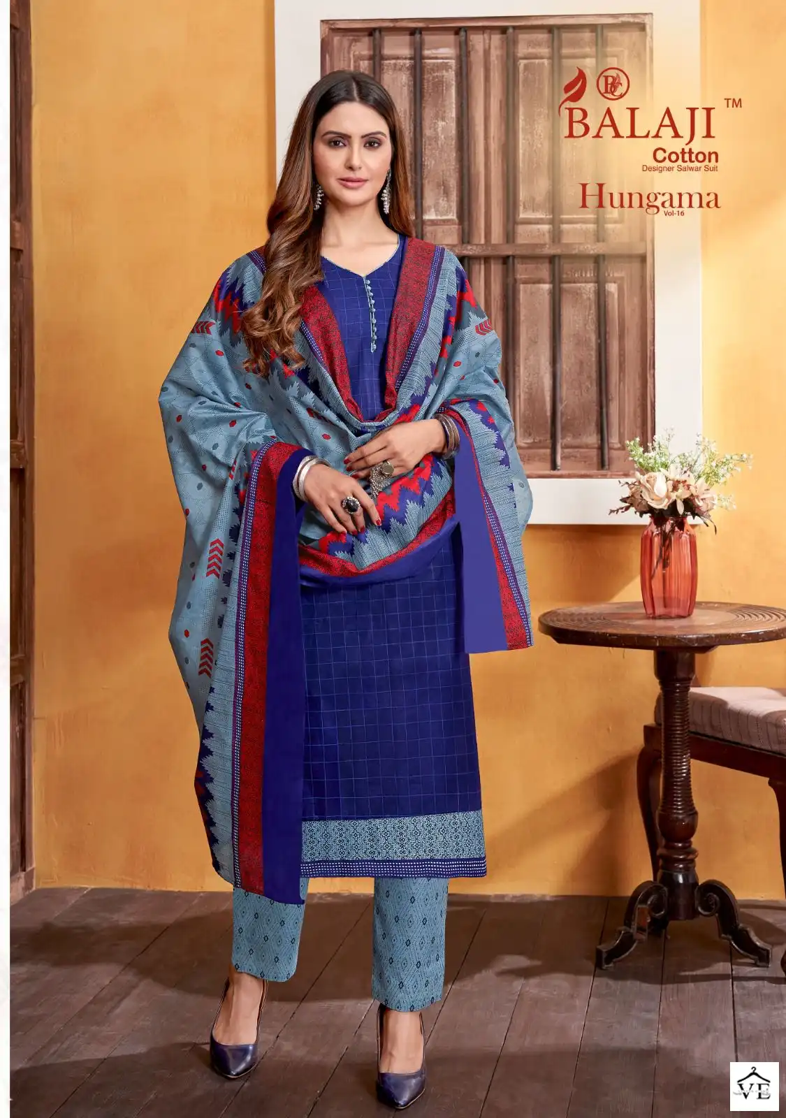 Balaji Hangama Vol 16 Cotton Wholesale Salwar Suit Catalog — Wholesale Salwar Suits, MPA wholesale from Surat - Gallery Image 9