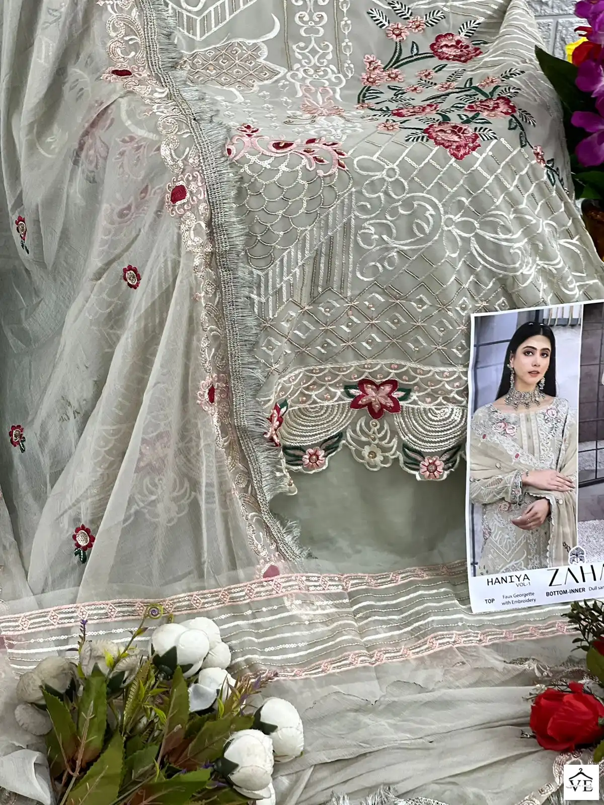Zaha Haniya Vol 1 Georgette Wholesale Pakistani Salwar Suit Catalog — Wholesale Salwar Suits, MPA wholesale from Surat - Gallery Image 9