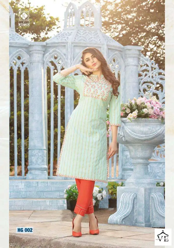 Kiana Hello Gorgeous Viscose Cotton Jacquard Wholesale Kurti With Pant Catalog — Wholesale Kurtis, MPA wholesale from Surat - Gallery Image 5