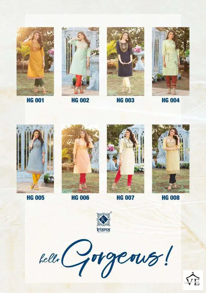 Kiana Hello Gorgeous Viscose Cotton Jacquard Wholesale Kurti With Pant Catalog — Wholesale Kurtis, MPA wholesale from Surat — view 7