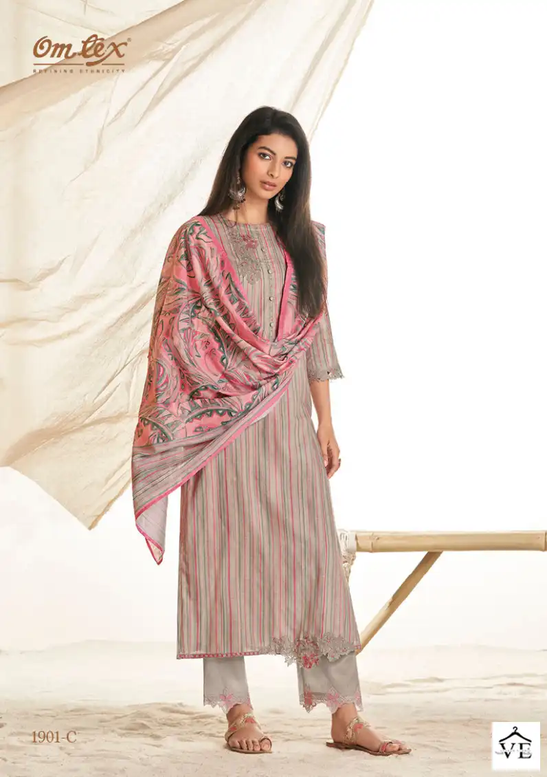Omtex Hesha Linen Wholesale Designer Salwar Suit Catalog — Wholesale Salwar Suits, MPA wholesale from Surat - Gallery Image 3
