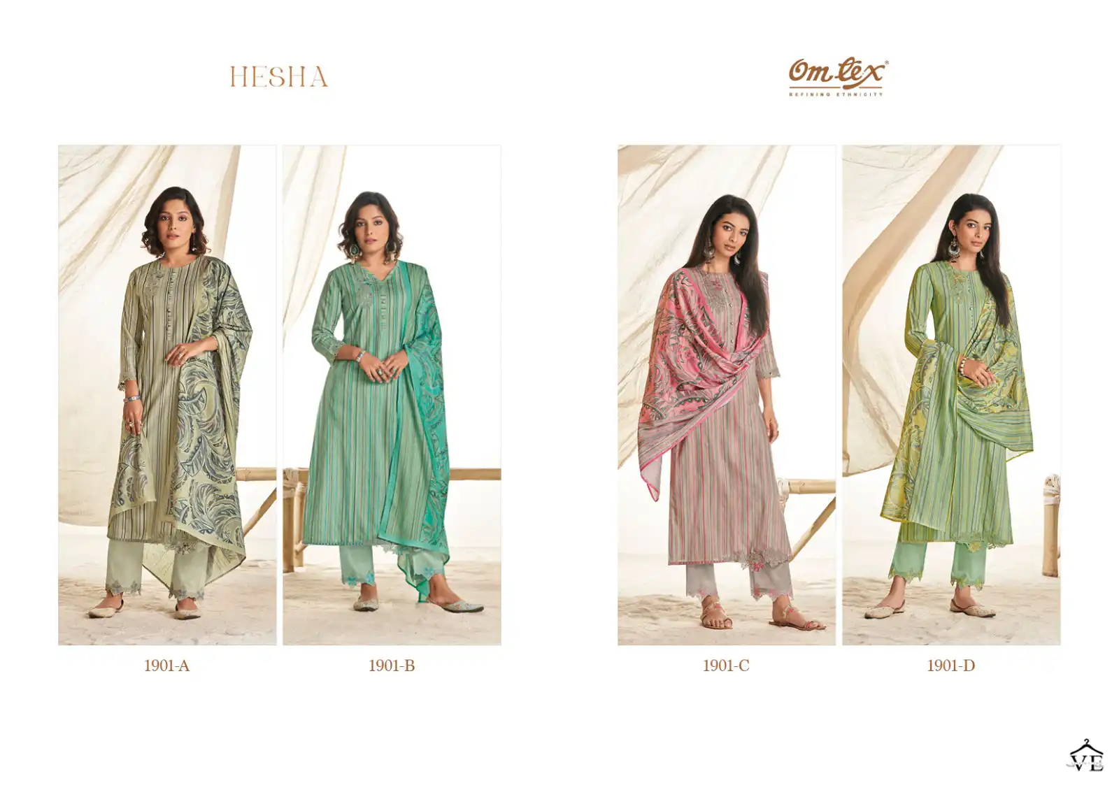 Omtex Hesha Linen Wholesale Designer Salwar Suit Catalog — Wholesale Salwar Suits, MPA wholesale from Surat — view 5